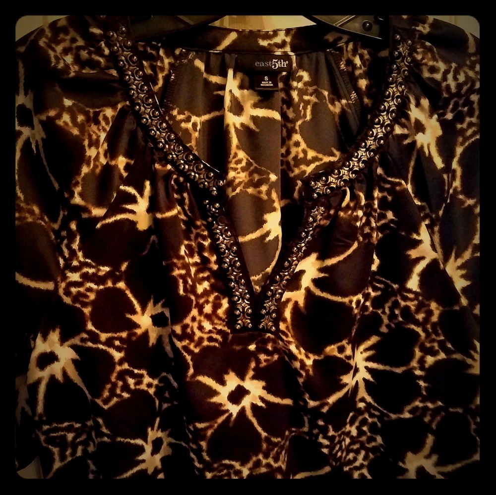Embellished neck blouse by East 5th